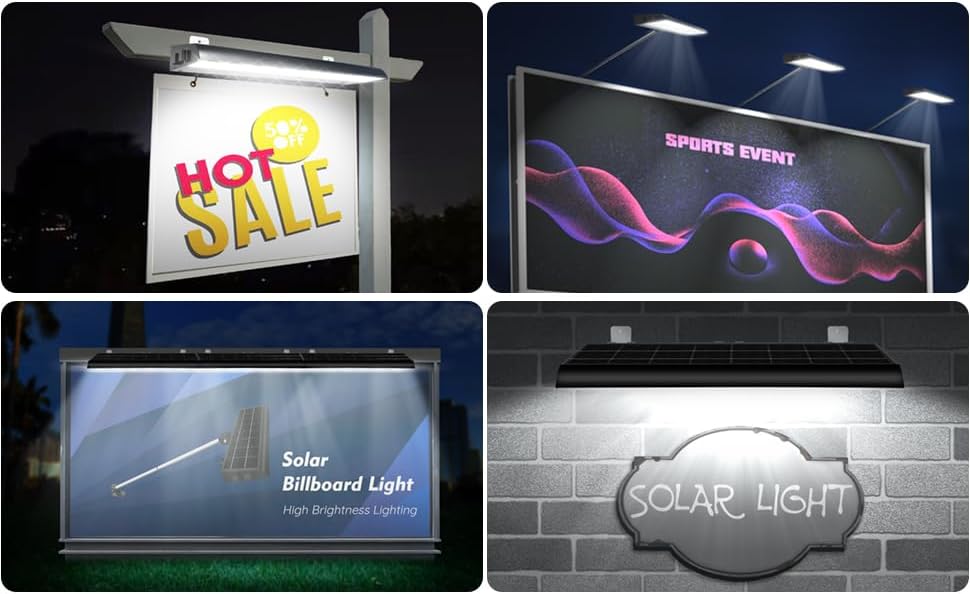 Solar Sign Lights Outdoor, 232 led Solar Sign Light, Billboard Lighting for B...
