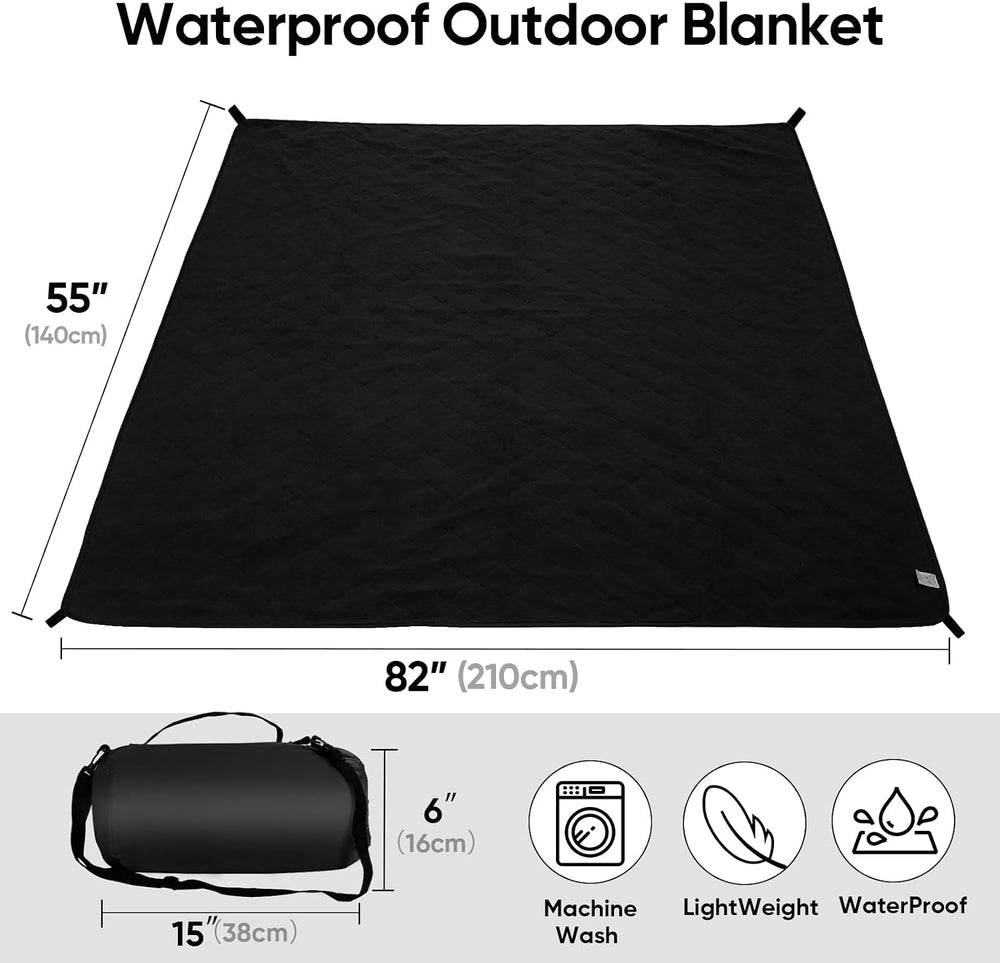Waterproof Outdoor Blanket 82"x55", Windproof & Warm, 250 GSM F...