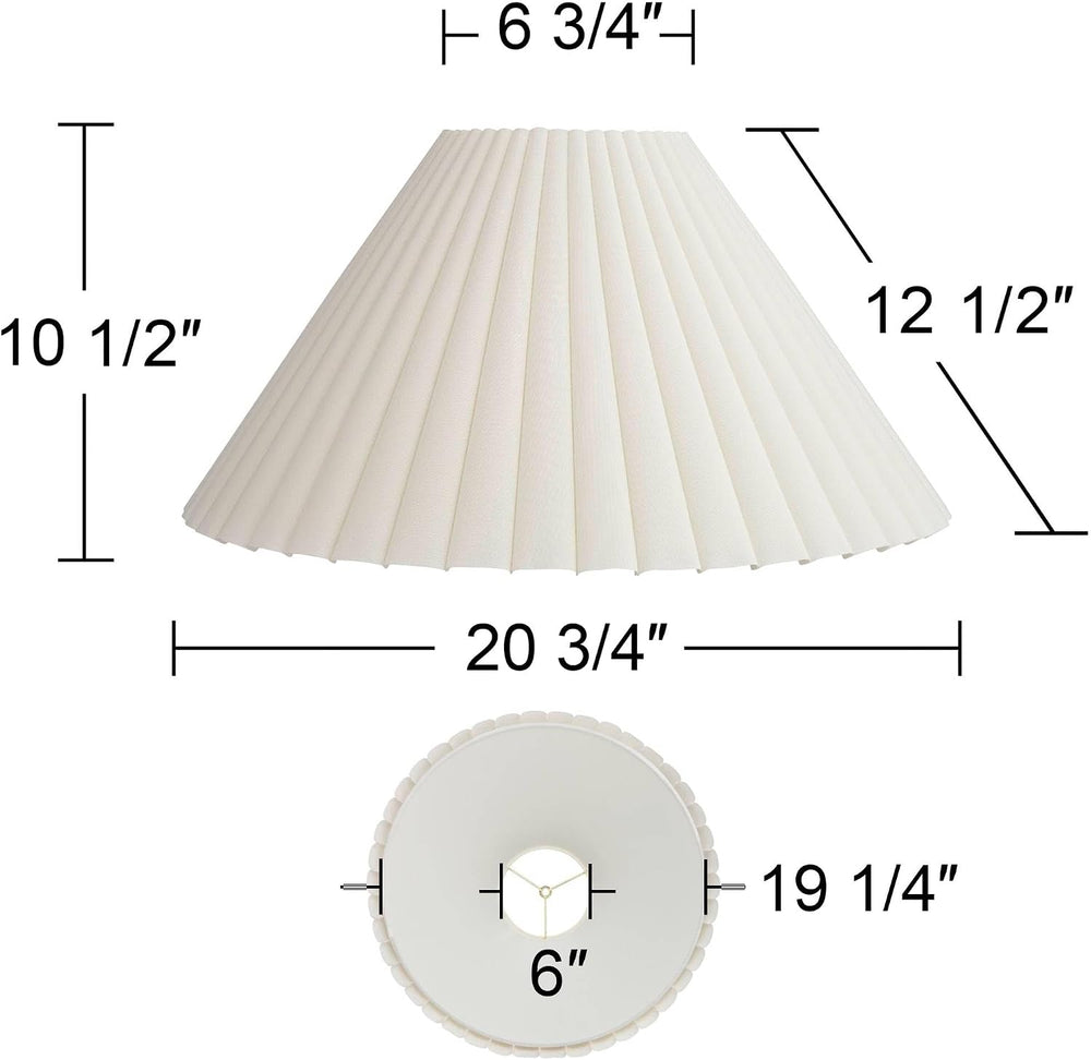 Antique Extra Large White Box Pleat Shade 6.75x20.75x12.5 (Spider) Set 2