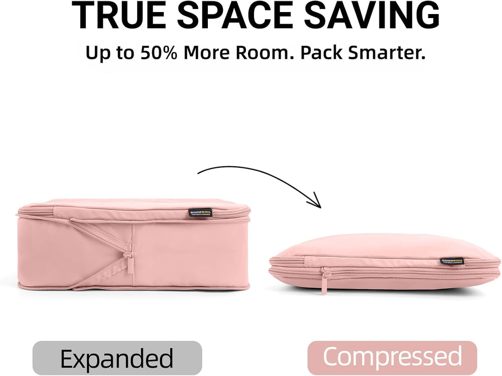 4 Medium Compression Packing Cubes for 3–7 Day Travel, Dusty Pink