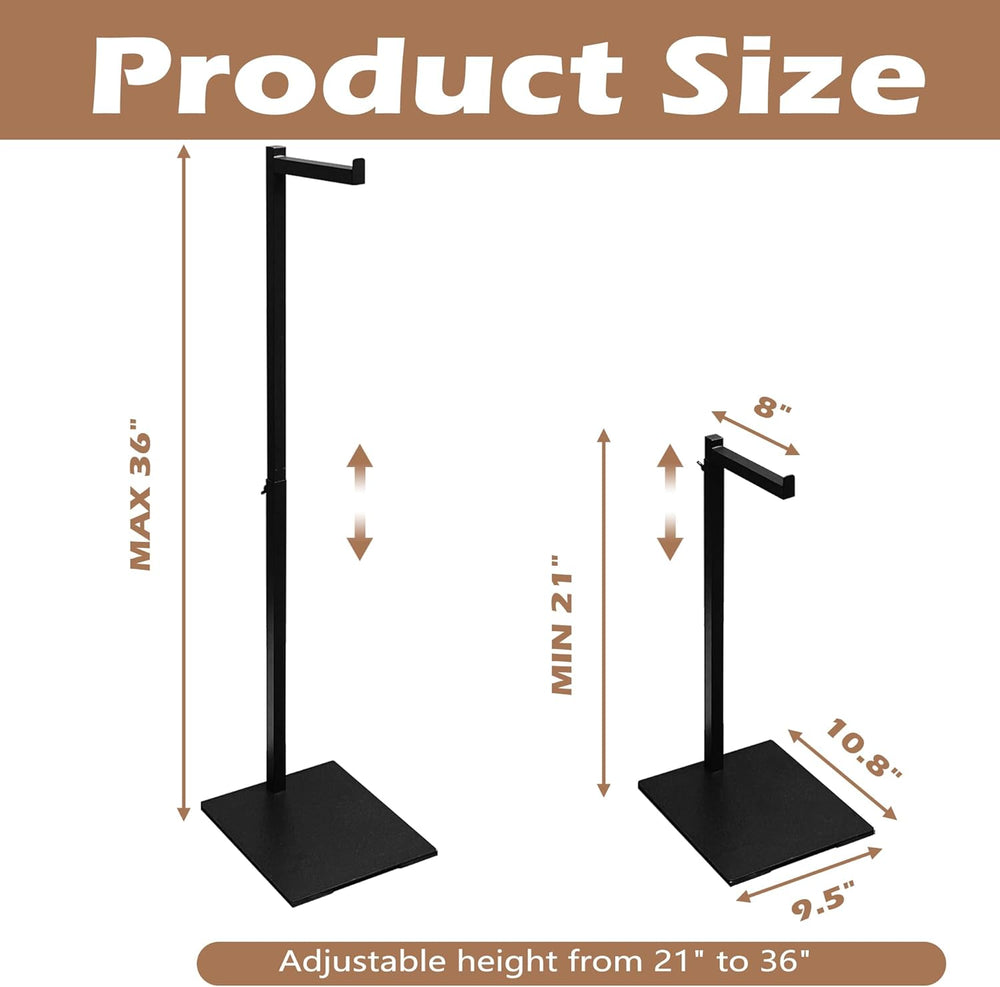 Clothing Display Rack, 21-36 Inch Adjustable Garment Stand, Black, 1 Pack