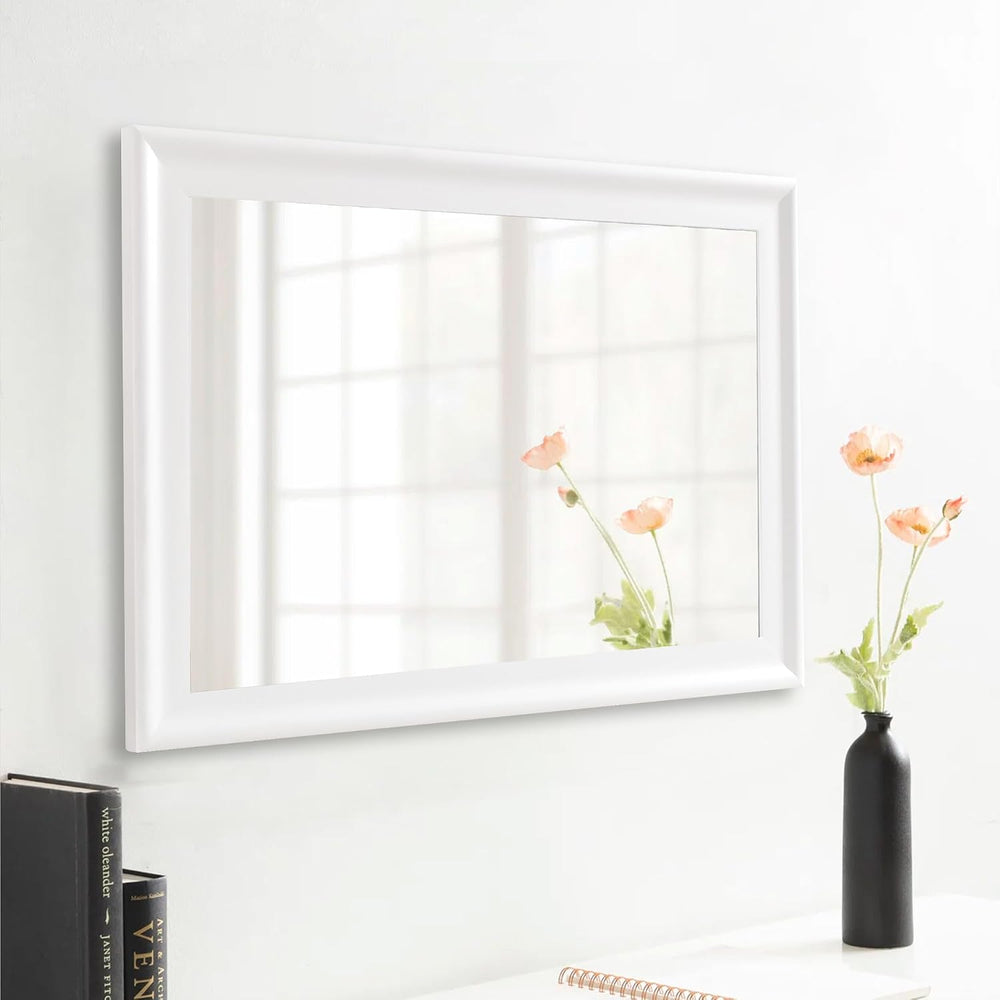 White Wall Mirror for Bathroom,Rectangle Rustic 24 x 36 inch Vanity Mirrors