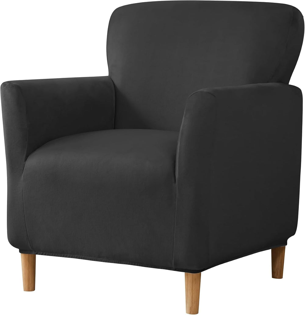 LiveGo Stretch Mid Century Modern Armchair Slipcover 1-Piece Jacquard Accent ...