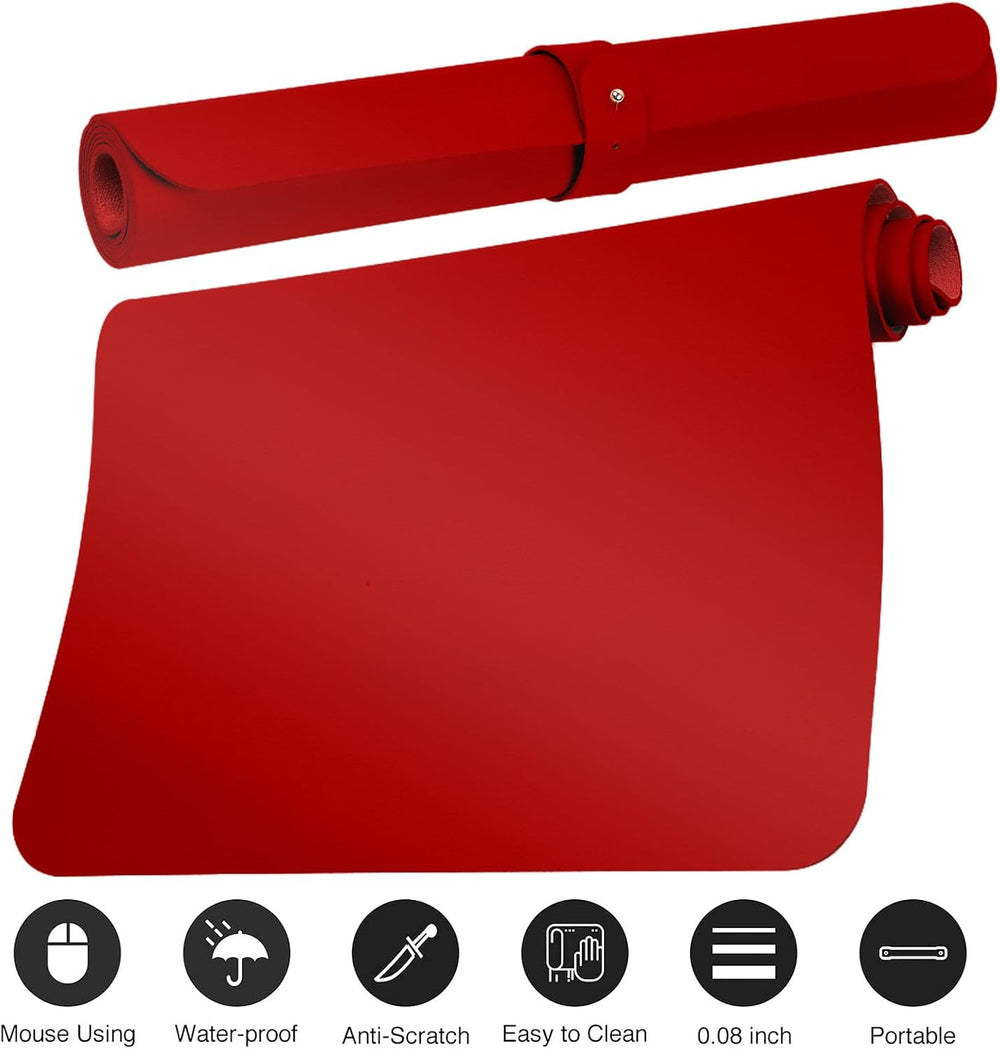 Boutilon Leather Desk Pad Protector,Non-Slip Mouse Pad,Laptop Desk Pad,Office...