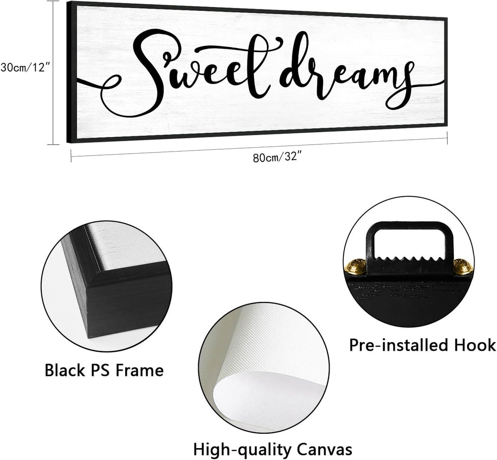 YPY Sweet Dreams Wall Decor Above Bed 32''×12''
