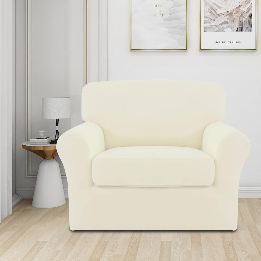 Easy-Going 2 Pieces Stretch Sofa Slipcover for Armchair Washable