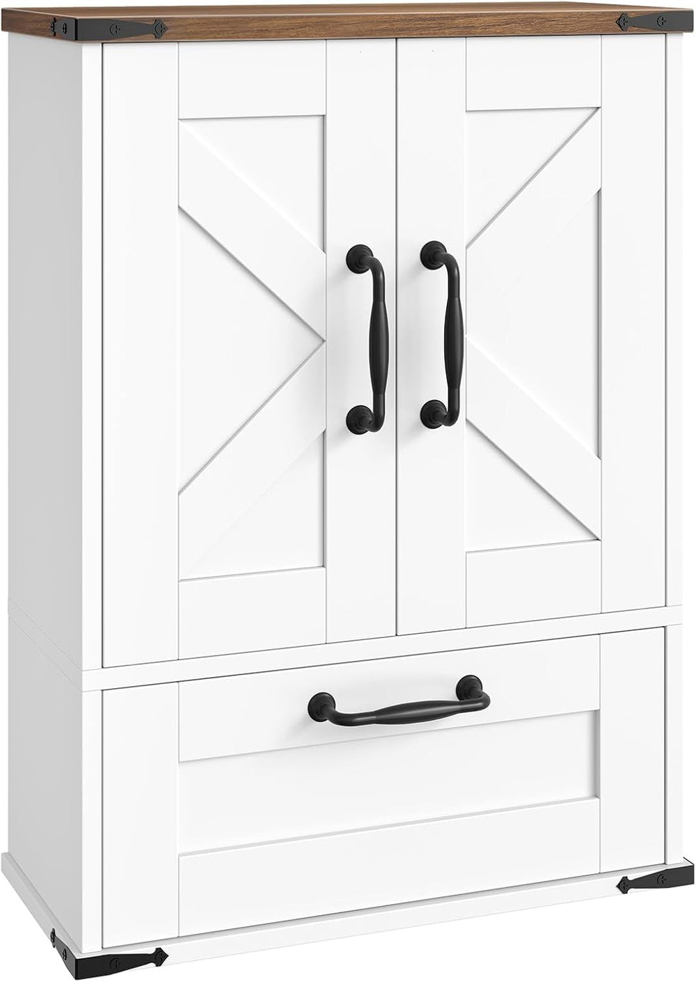 HOOBRO Farmhouse Wall Mounted Cabinet with Adjustable Shelf, Medicine Cabinet...