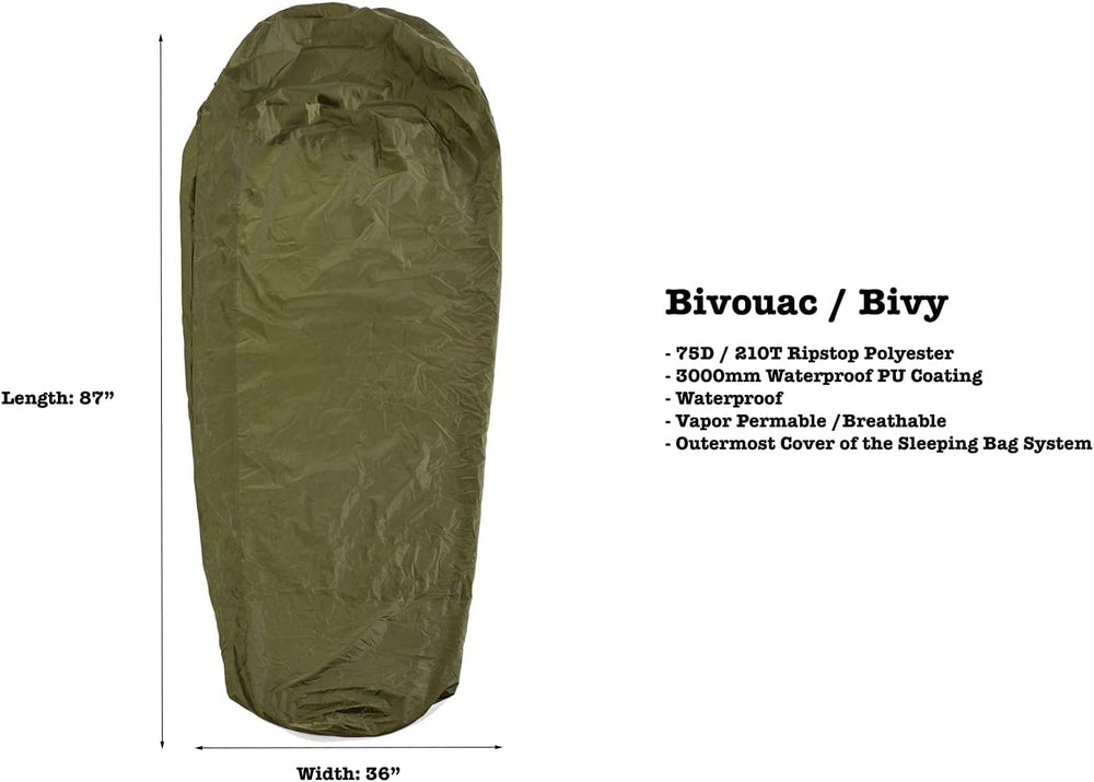 OmniCore Designs Mil-Spec 6-pc. Modular Sleeping Bag System 30F to -30F (Mumm...