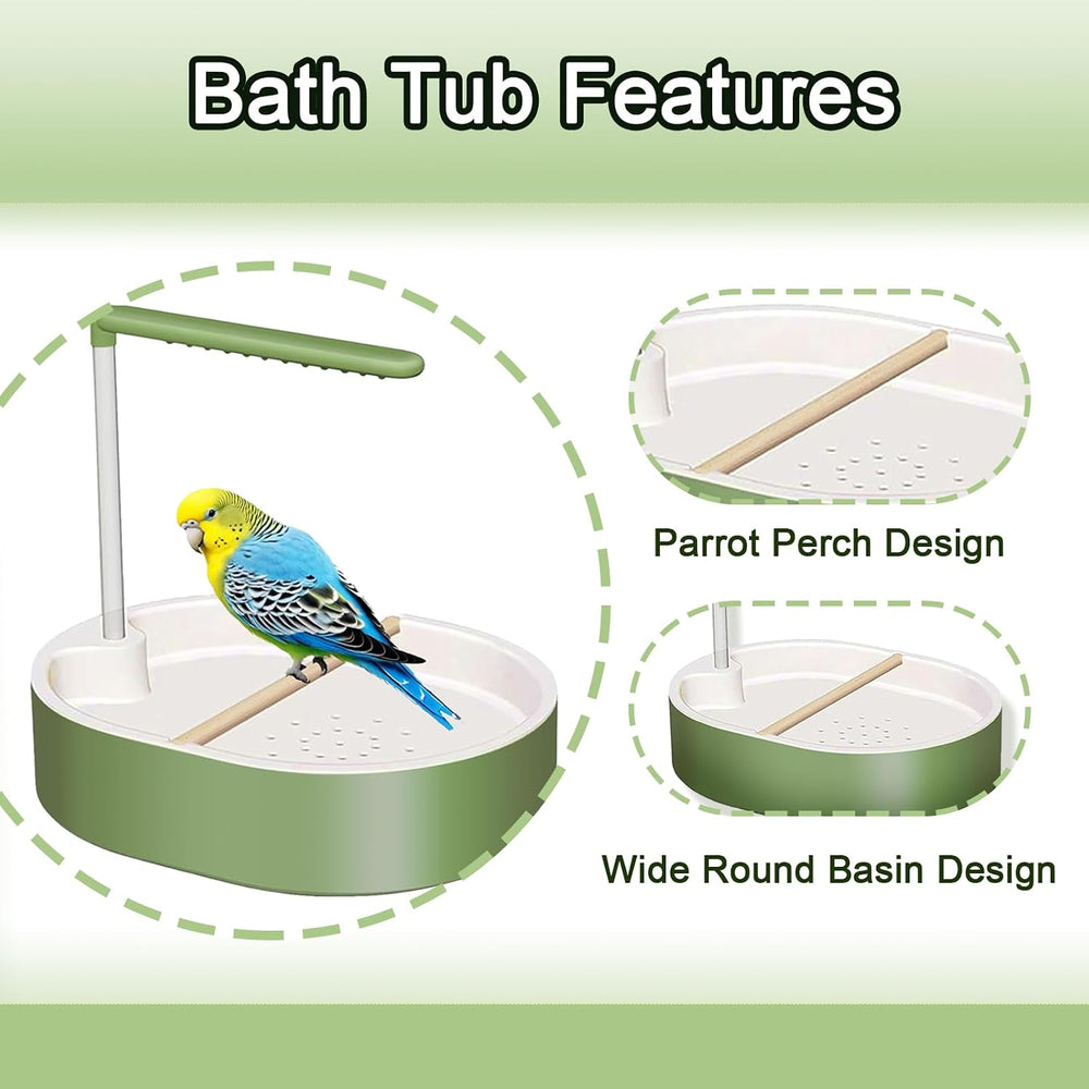 Parrot Shower, Automatic Parakeet Bird Bath with Pump, Large Bird Shower Foun...