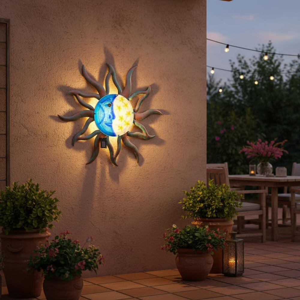 VEWOSTAR 29" Large Metal Sun and Moon Wall Art