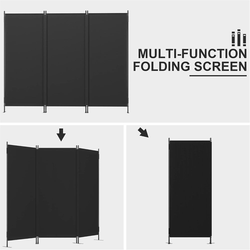 JAXPETY Room Divider Panel 6Ft Privacy Screen Wall Dividers, Black