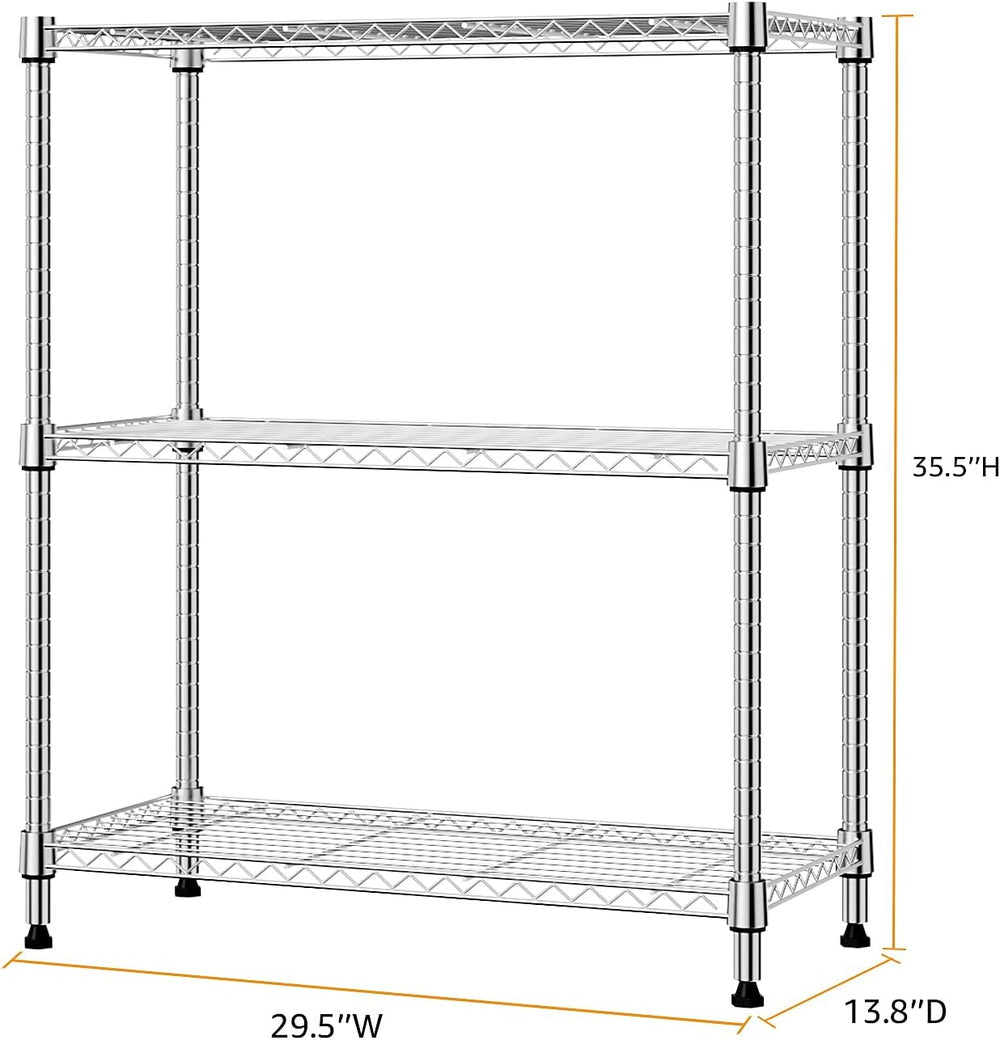 M MZG 750 lbs 3 Tier Storage Rack Metal Wire Shelving Unit, Storage Standing ...