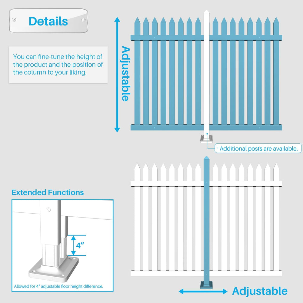 Patio Vinyl Picket Fence Panels 30/ High x 84/ Wide White PVC Decorative for ...