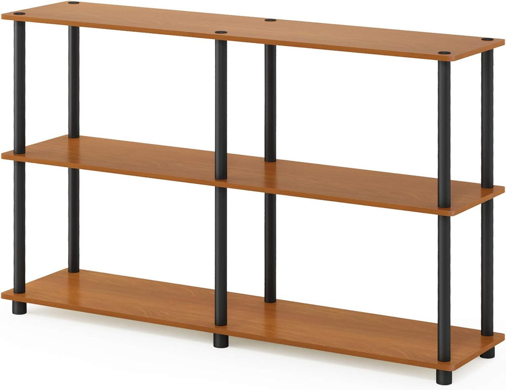 Furinno TURN-N-TUBE Storage Shelves, 3-Tier 47.4 Wide Book Shelf, Corner Shel...