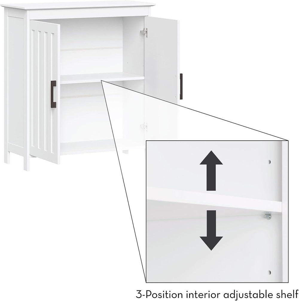 RiverRidge Monroe Two-Door Bathroom Floor Storage Cabinet - White