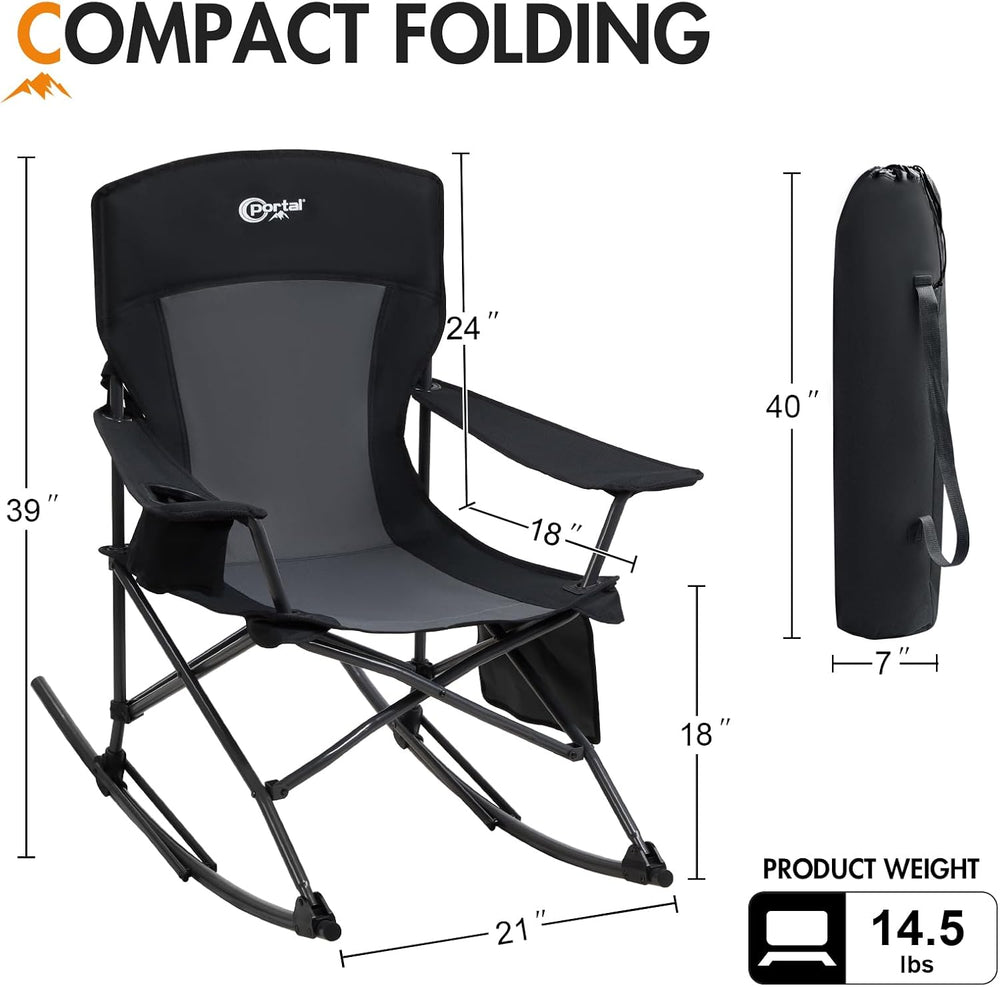 Portal Outdoor Rocking Camping Chair Folding Portable Rocker
