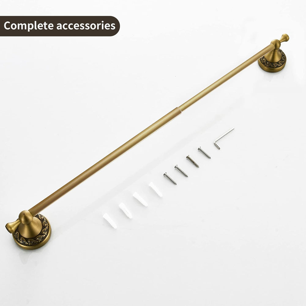 Leyden Antique Towel Bar,Adjustable Towel Holder Rod Brass Bathroom Accessori...