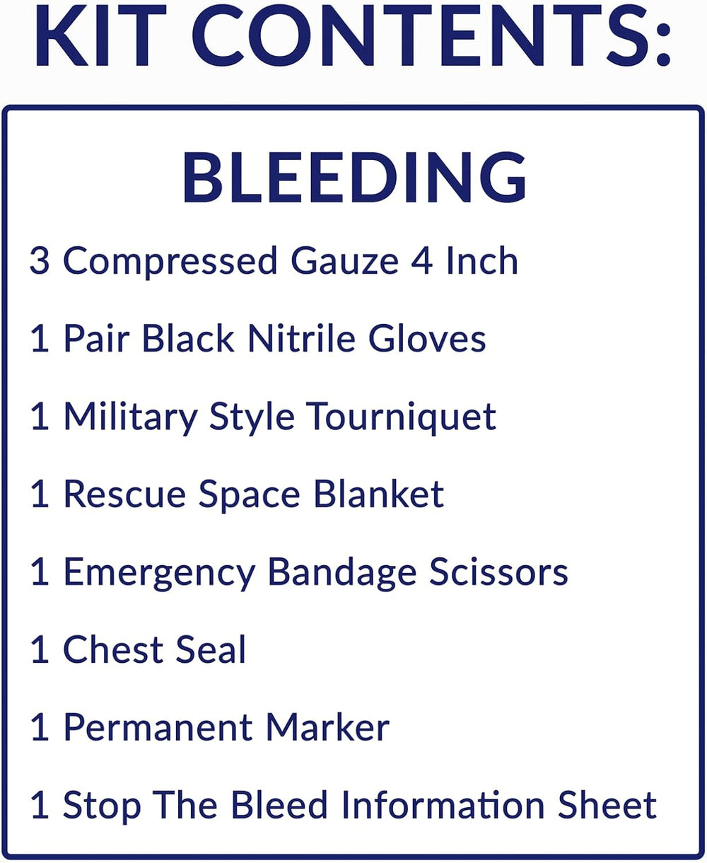Stop the Bleed Bleeding Control Kit with Tourniquet & Chest Seal 10 Piece