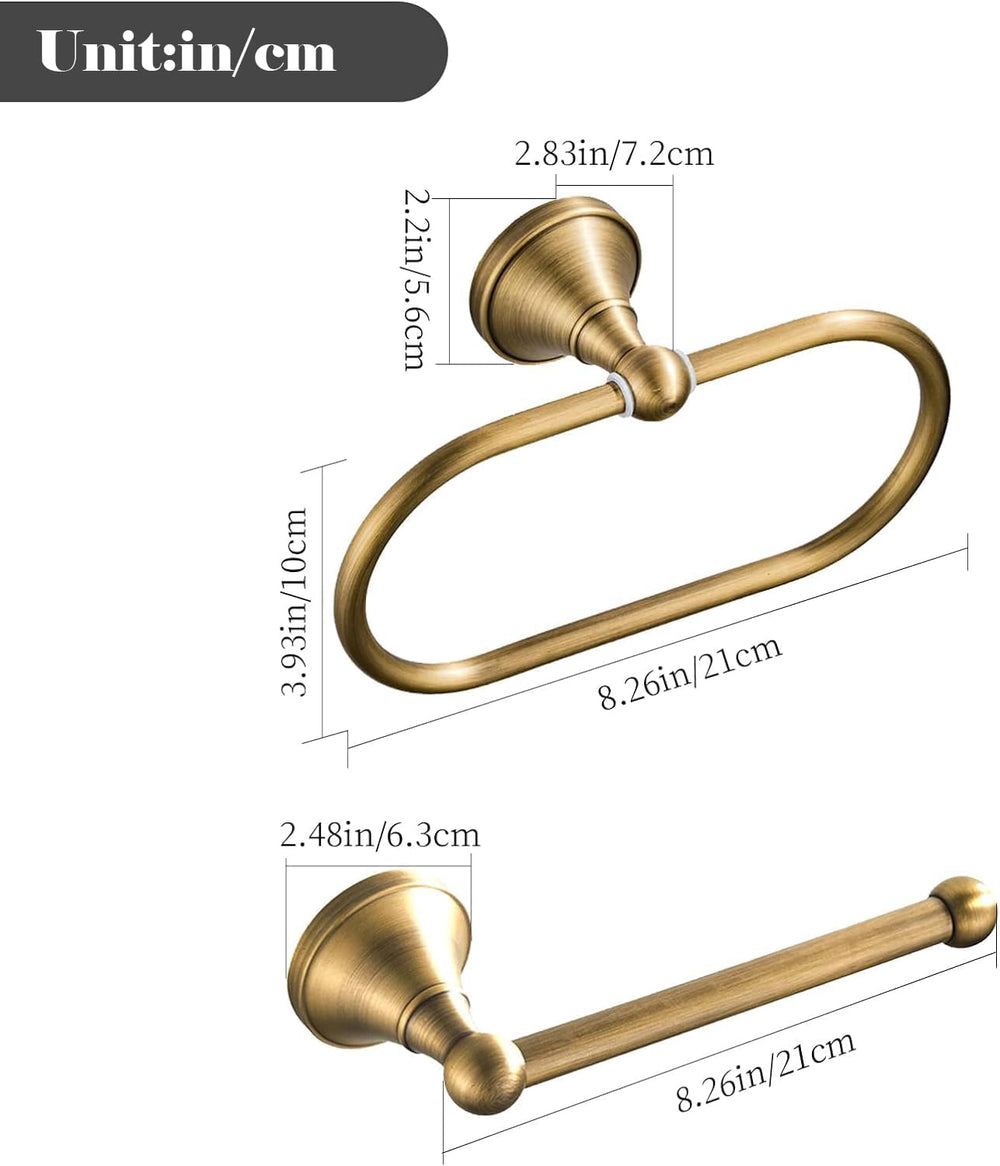 WOLIBEER Brass Toilet Paper Holder,AntiqueTowel Ring Oval Bathroom Tissue Rol...
