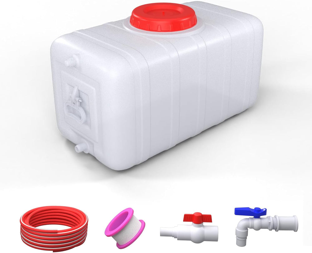 21Gallon/80L Water Storage Tank with Spigot,3m Hose and Control Vale