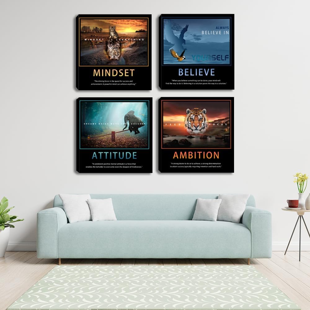 Motivational Wall Art Inspirational Canvas Poster Print Modern Inspiring Entr...