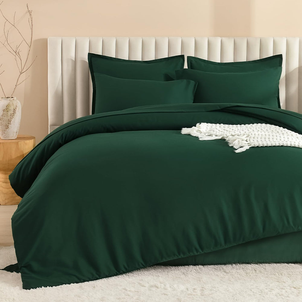 Litanika King Comforter Set with Sheets - 7 Pieces Solid Bed in a Bag