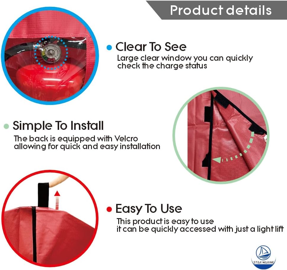 Heavy Duty Fire Extinguisher Cover with Window, Fit 10-20LB