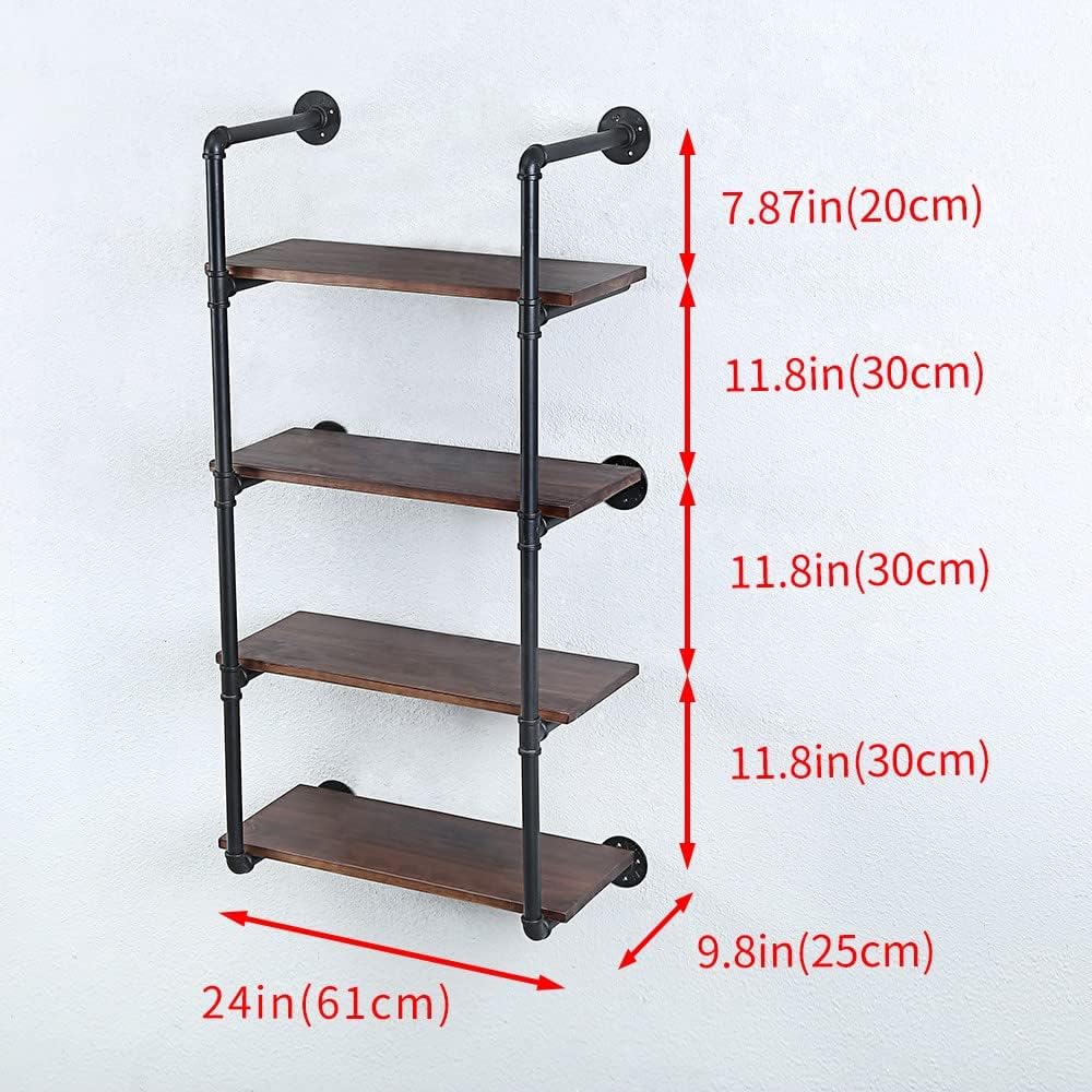 Industrial Pipe Shelves With Wood Planks,Rustic Pipe Shelving Wall Shelf