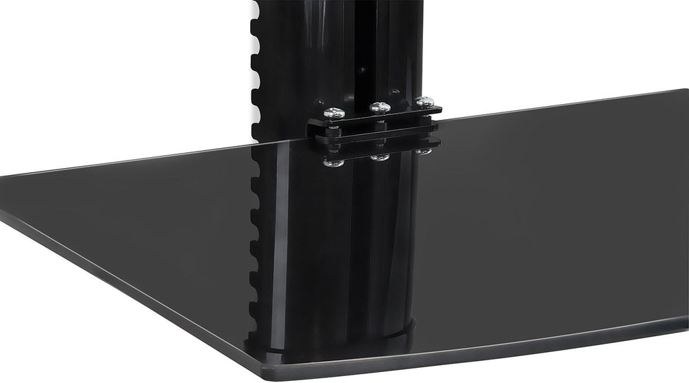 Mount-It! 2-Tier Floating TV Shelf, Tempered Glass, Wall Mount, Black