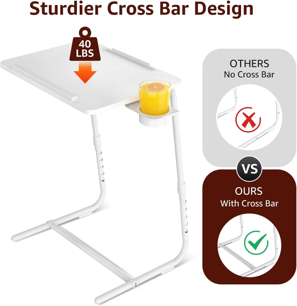 TV Trays Set of 2 - Folding TV Tray Adjustable Dinner Trays for Eating On Cou...