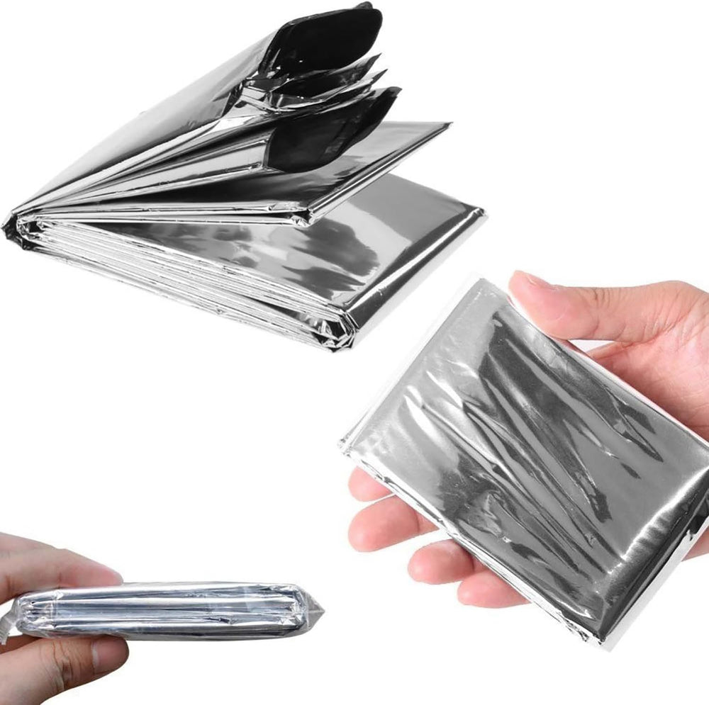 Emergency Foil Blanket 50 Pack Survival Thermal Mylar Reflective Blankets