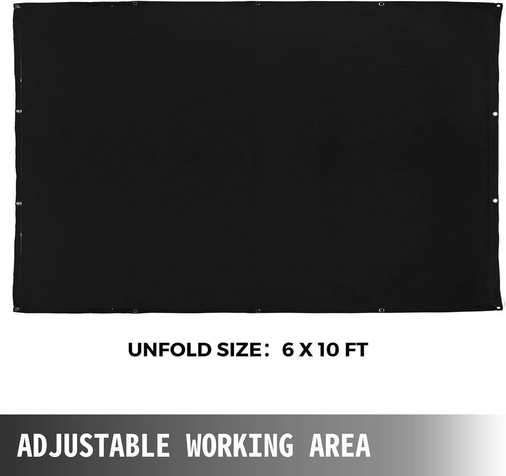 VEVOR 6 x 10 Ft Welding Blanket Black Fiberglass Blanket Portable Fiberglass ...