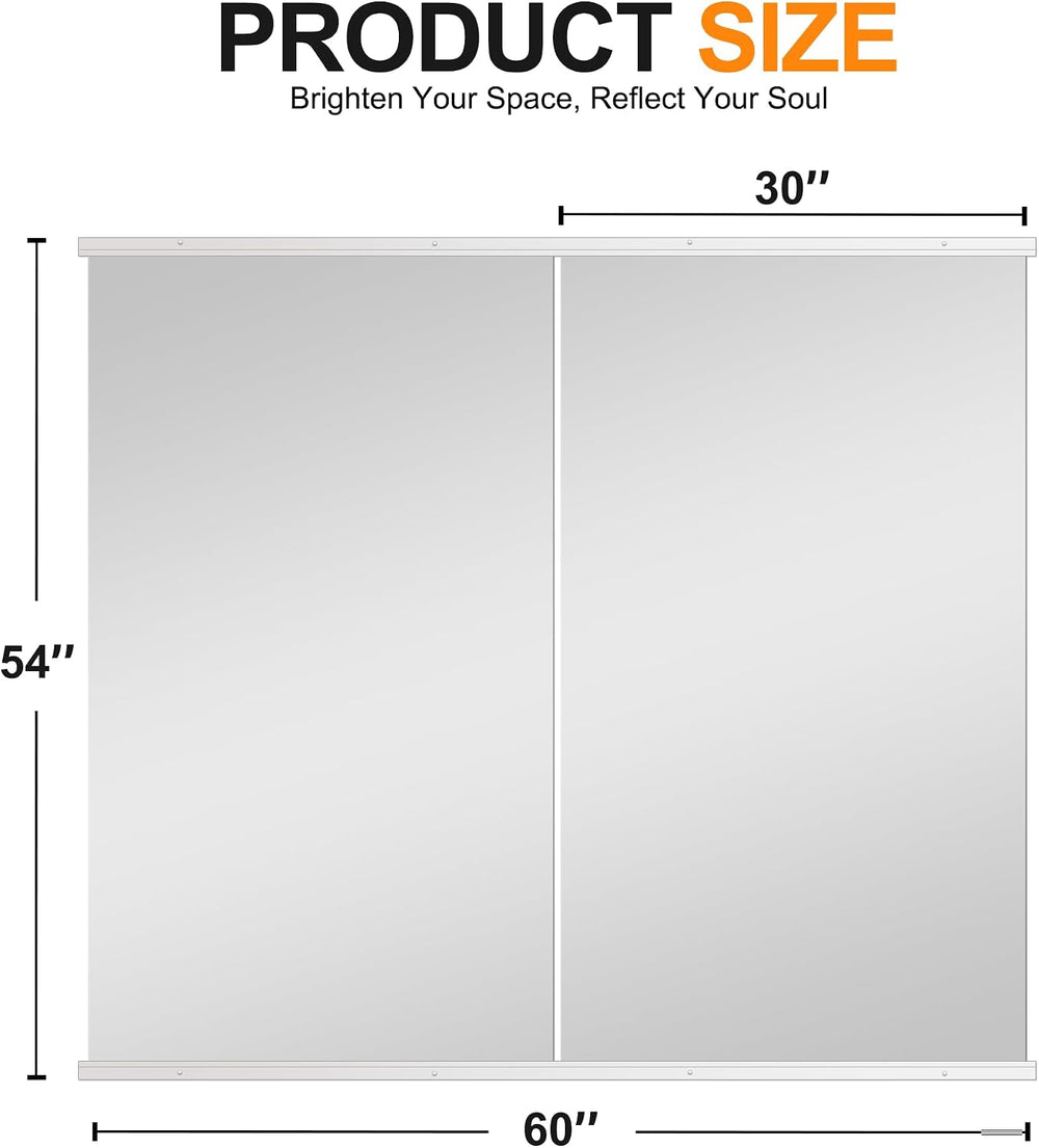 Delma Gym Mirrors for Home Gym, 54"x30" 2PCS Large Full Body Mirror...