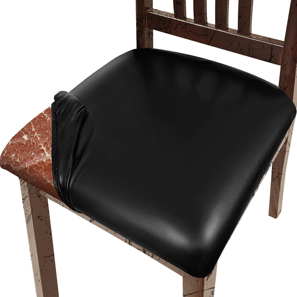 Pu Leather Dining Chair Seat Covers Set of 8, Waterproof Dining Seat Covers S...