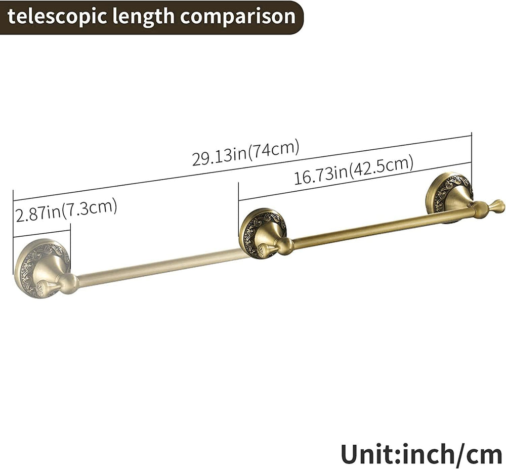 Leyden Antique Towel Bar,Adjustable Towel Holder Rod Brass Bathroom Accessori...