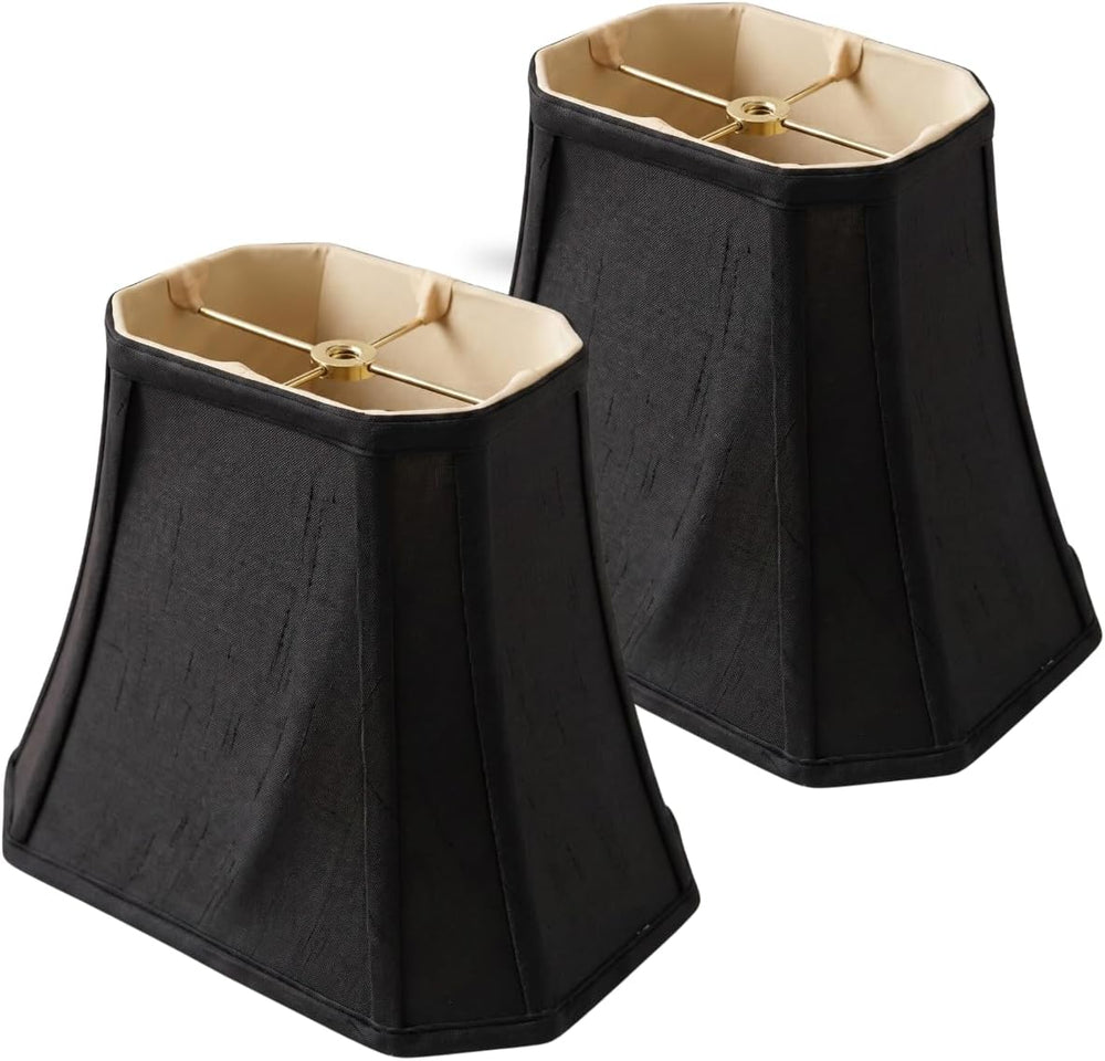 Royal Designs, Inc. BSO-710-12BLK/GL-2 Rectangle Cut Corner Basic Lamp Shade,...