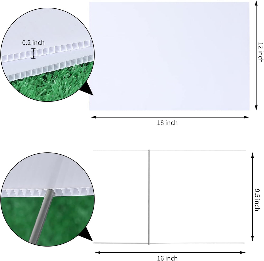 10 PACK 18 x 12 Inches Blank Yard Signs - Waterproof Corrugated Plastic Signs...