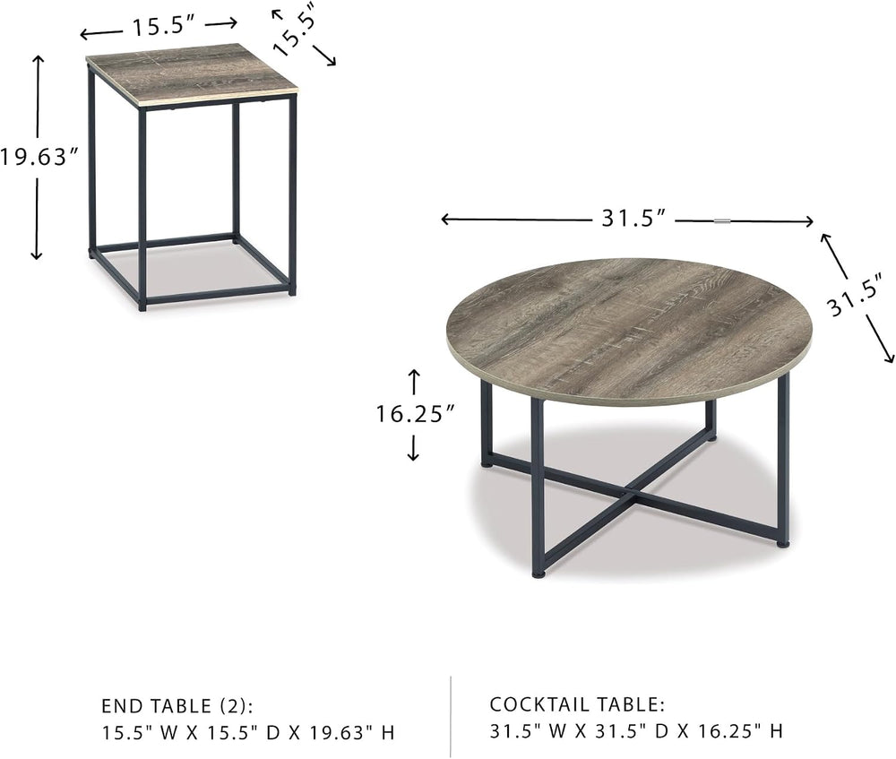 Signature Design by Ashley 3-Piece Living Room Coffee and End Table Set