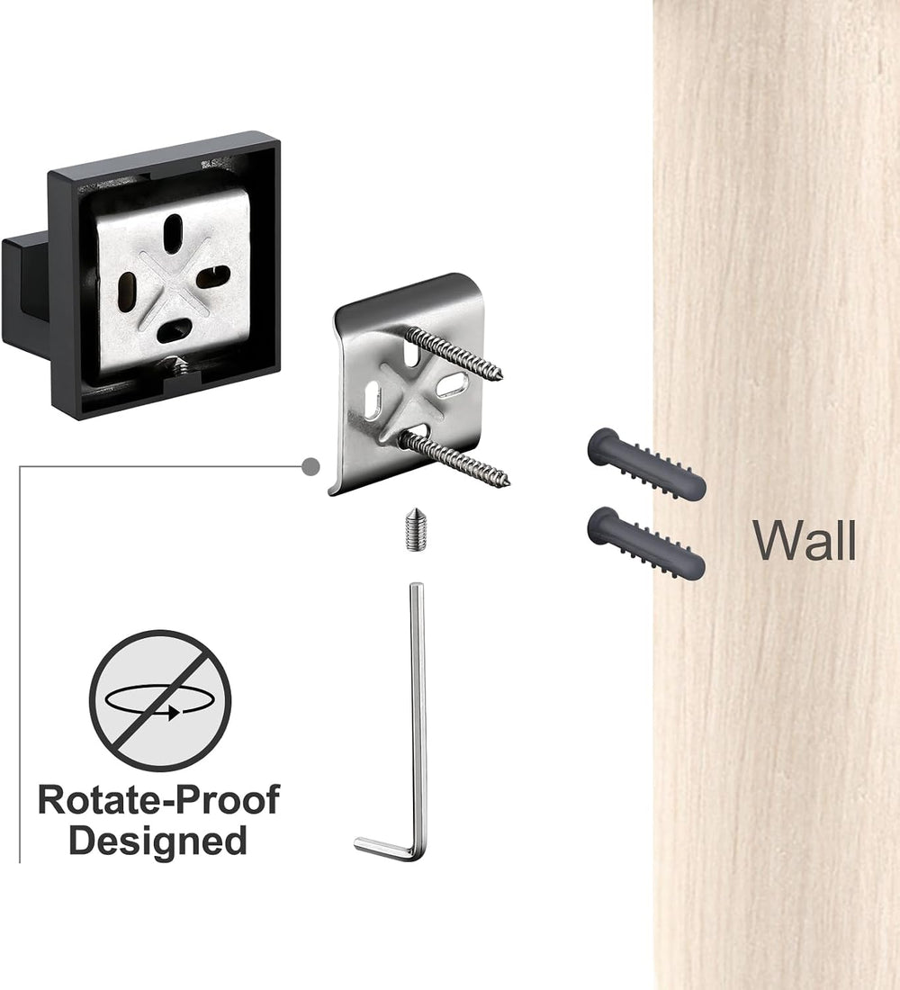 Matte Black Bathroom Accessories Set 4 Piece Bathroom Towel Holder Set