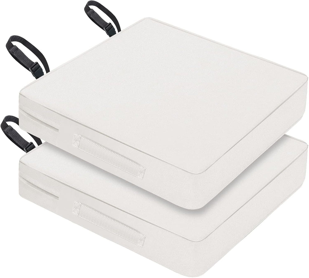 Patio Chair Cushions 20x20x3 Inch, 2pc Light Grey