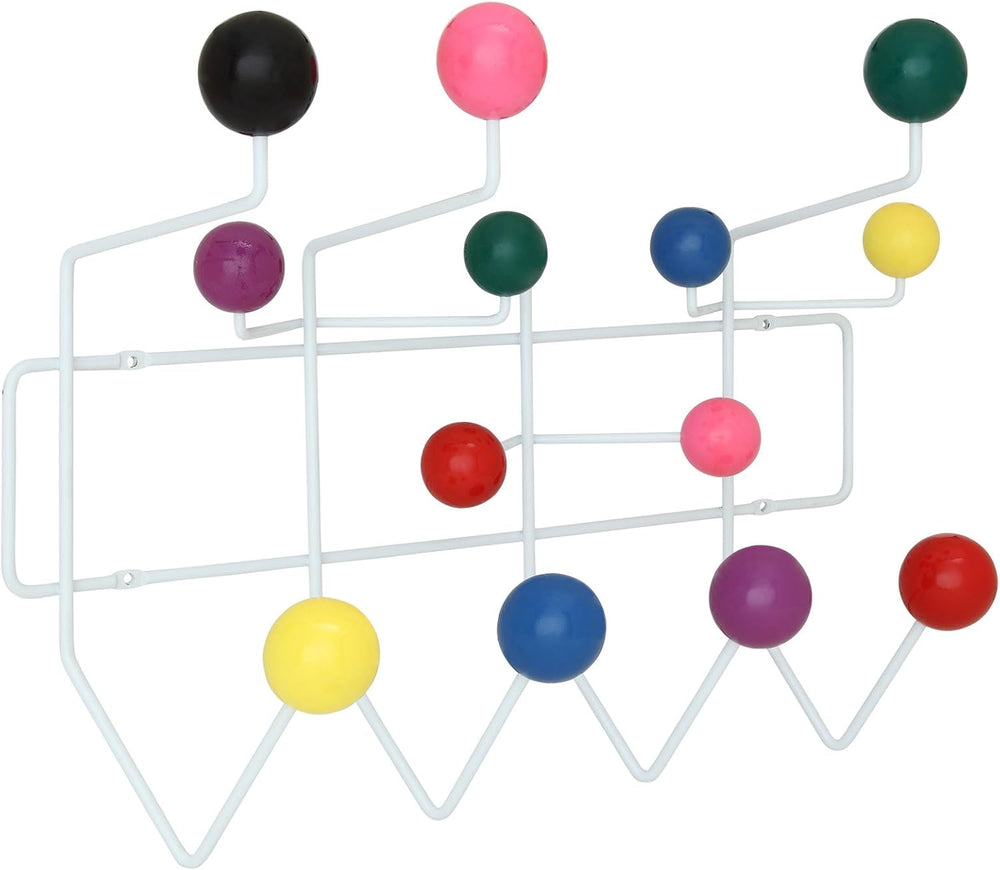 Modway Gumball Mid-Century Wall-Mounted Coat Rack in Multicolored