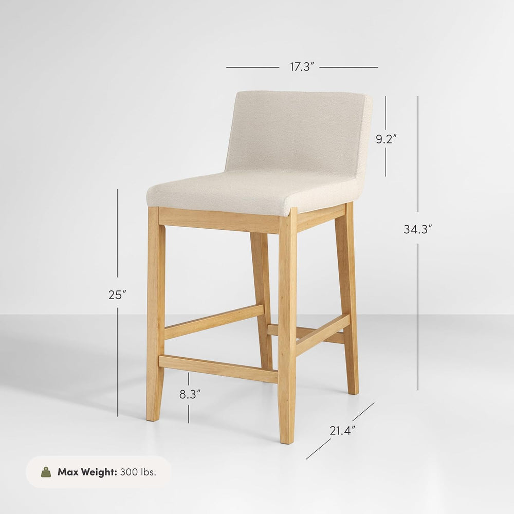 Nathan James Gracie Modern Counter Height Bar Stool with Back, Counter Stool ...