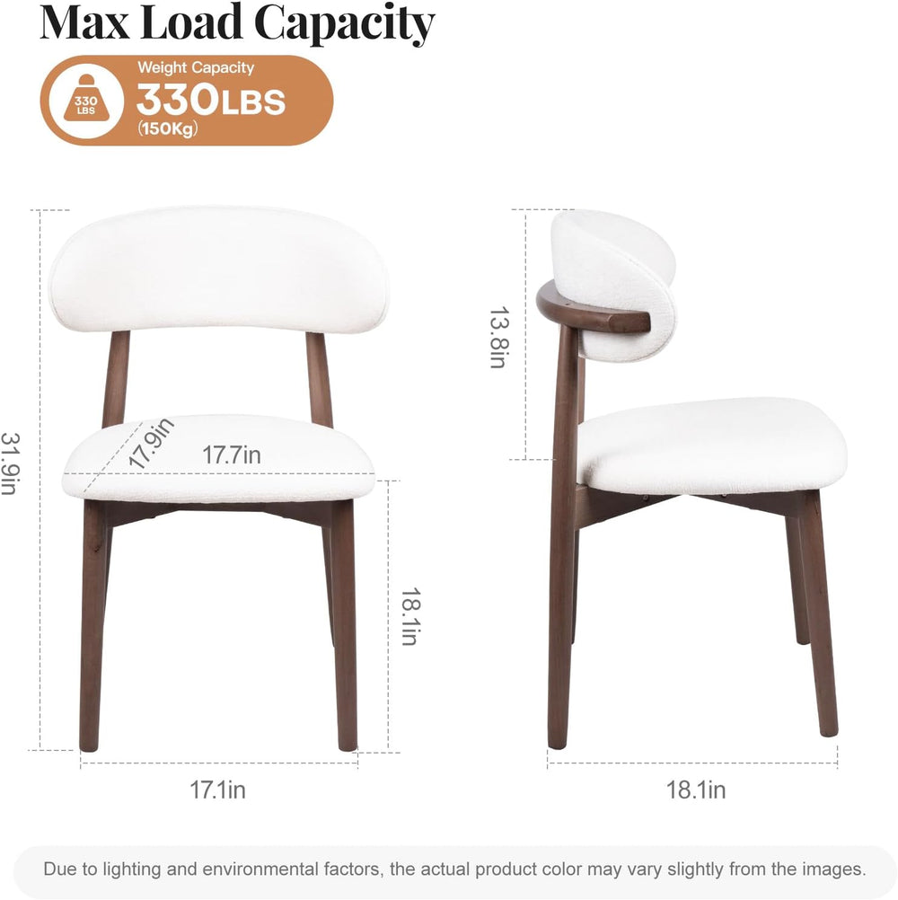 Dining Chairs Set of 2, Mid Century Modern Solid Wood Dining Room Chairs with...