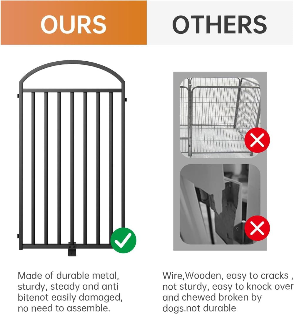 SNUOWU 2 Panels Full Matel Freestanding Dog Gates, 48" Extra Wide 36&quo...