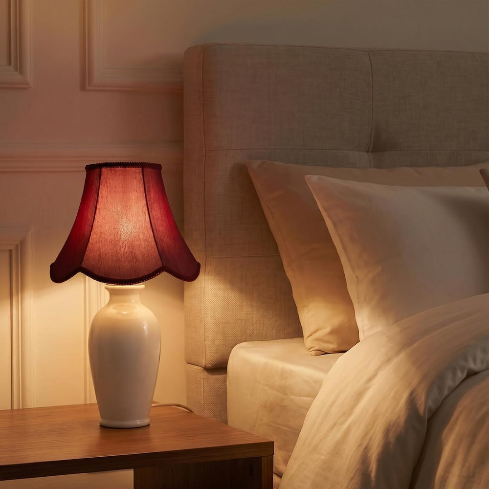 Burgundy Scalloped Lamp Shade - 1 Pack, 6.7" x 13" x 10" Bell ...