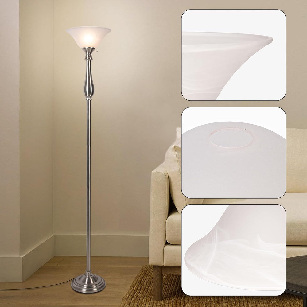 Glass Lamp Shade Replacement for Torchiere Floor Lamps, Lamp Shade for Floor ...