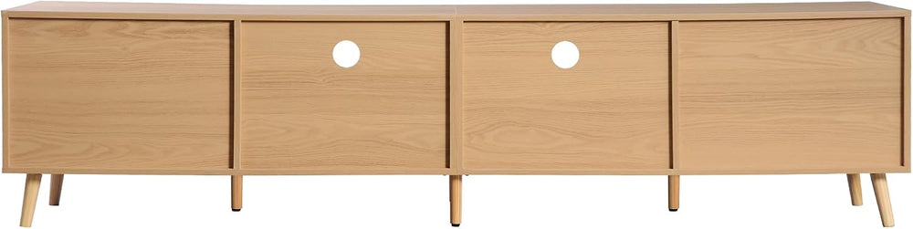 LUMISOL Rattan TV Stand for 85''+ TV, Mid Century Modern Entertainmen...