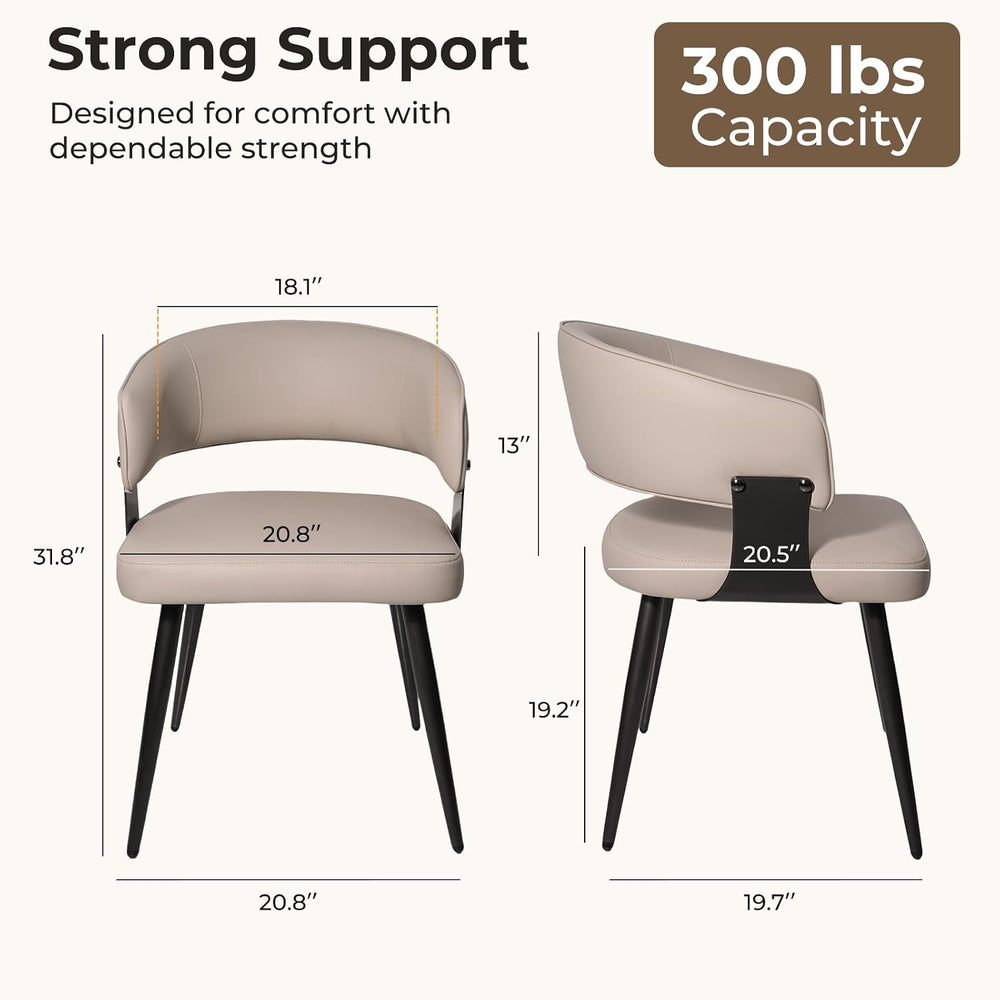 Dining Chairs Set of 2, Modern Faux Leather Kitchen Chairs