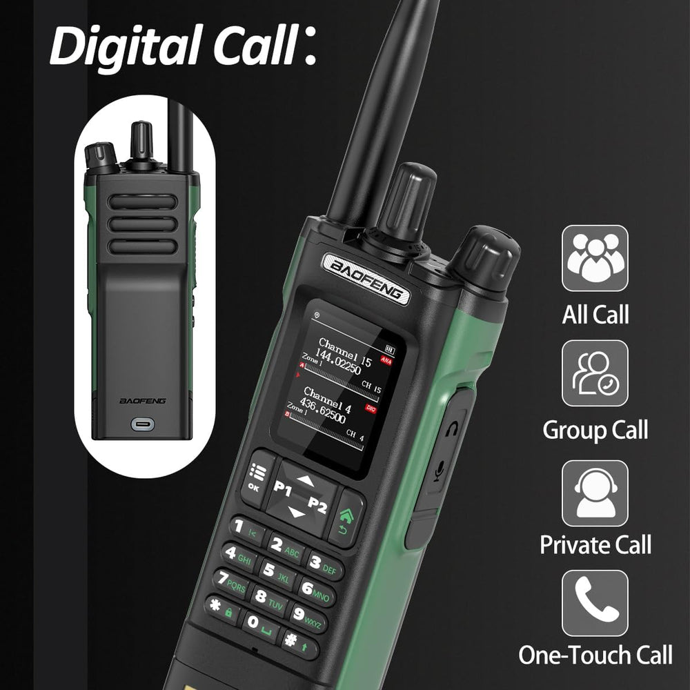Baofeng Radio DM32 DMR Radio 10W Ham Radio Handheld Rechargeable Walkie Talki...