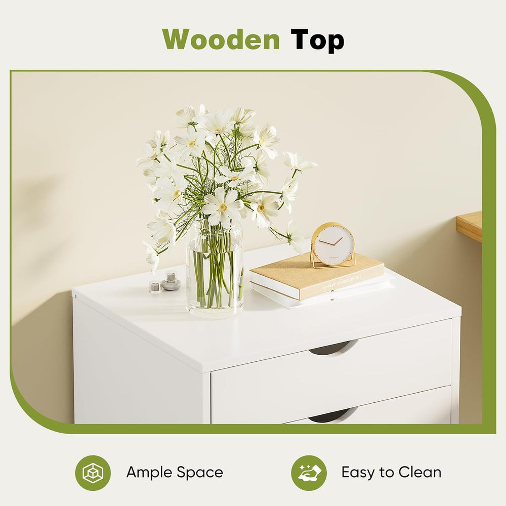 Sweetcrispy 7 Drawer Rolling Storage Cabinet with Wheels, Wood Organizer